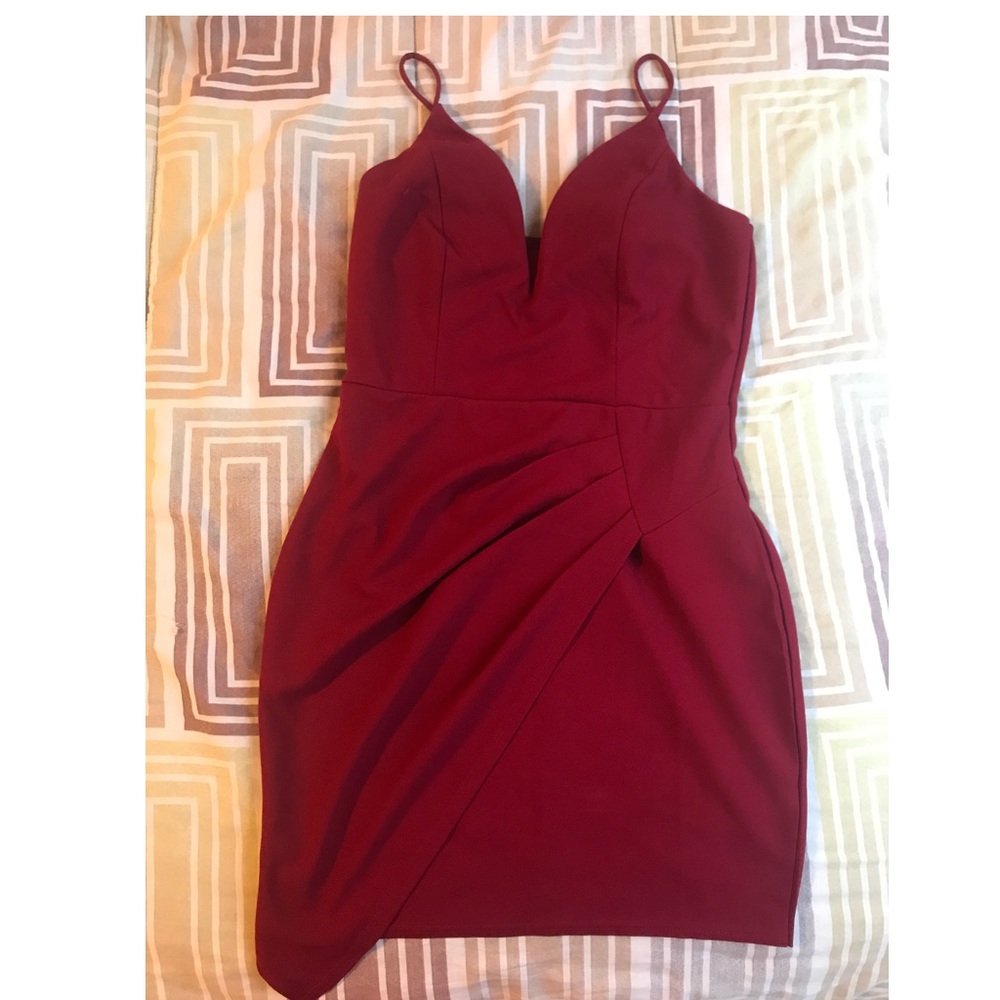 Red midi dress